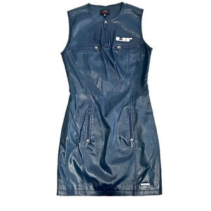 Exte Acht Dress Womens Small Coated Zipper Fly Made in Italy Oilcloth Coated